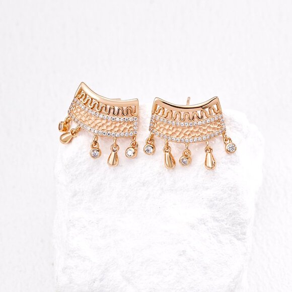 Handmade Jewelry - ✨ Artisan Original Pavé Crystal Chandelier Stud Earrings | S925 Gold